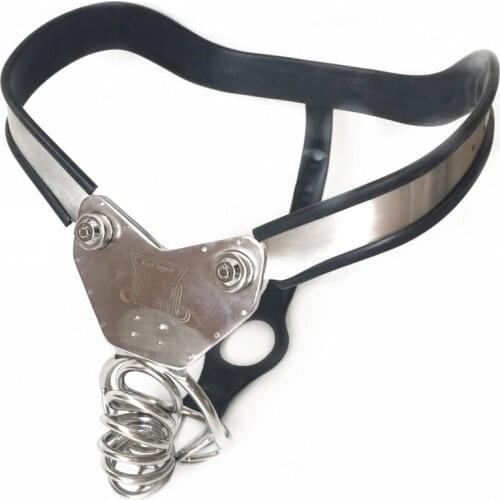 Summer Type Cock Ring Penis Cage Stainless Steel Silicone Chastity Belt Pants BDSM Bondage Male Chastity Device Sex Toys For Men