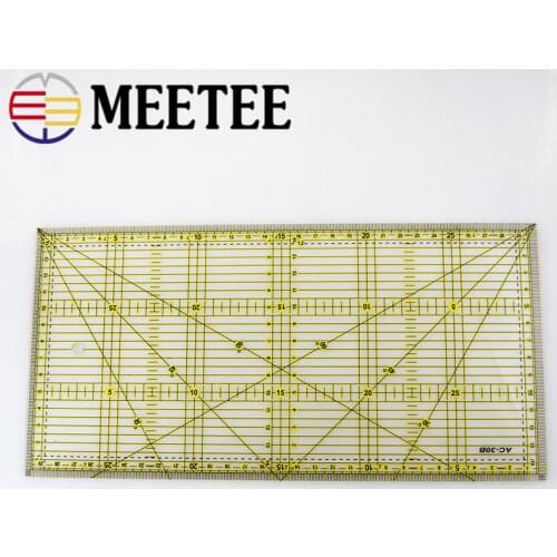 Meetee 15x32CM Quilting Patchwork Ruler Multi-function Transparent Cutting Ruler Making Clothes Handmade DIY Sewing Tool AP621