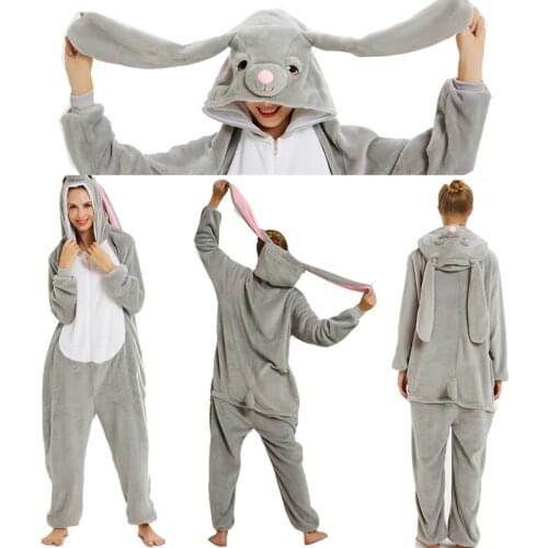 Cute Cartoon Pajamas for Women Onesies Wholesale Winter Kigurumi Unicorn Sleepwear Hooded Christmas Costumes Femme Home Clothes