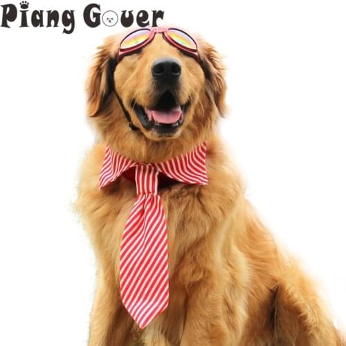 Fashion Pet Dog Tie Striped Printing Large Dogs Necktie For Big Dog Golden Retriever