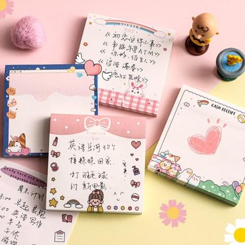 Cartoon Post-it Notes Tearable Memo Book This Student Cute Message Note Girl Memo Book Wholesale