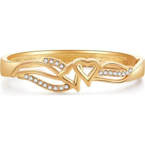 ORNAPEADIA Fashion Popular Geometric Bracelet for Women Alloy with Crystal Luxury Bangles Inlaid Metal Female Jewelry