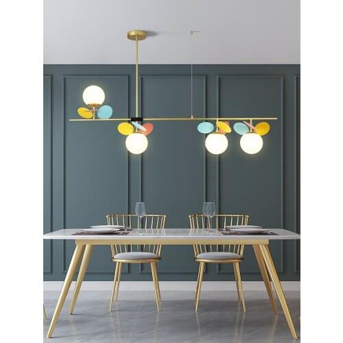 Macaroon Colorful Flower Branch Pendant Lights Dining Room Restaurant Long Strip Hanging Lamp for Living/Dining Room Bar Kitchen