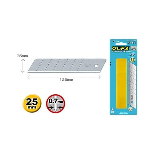 MADE IN JAPAN OLFA Blades 25mm Extra Heavy-Duty Snap-off Blades HB-5B FOR OLFA H-1 NH-1 XH-1 XH-AL HSW-1