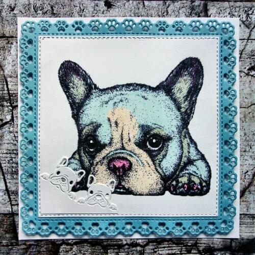 KLJUYP Paw Print Squares Metal Cutting Dies Scrapbook Paper Craft Decoration dies scrapbooking