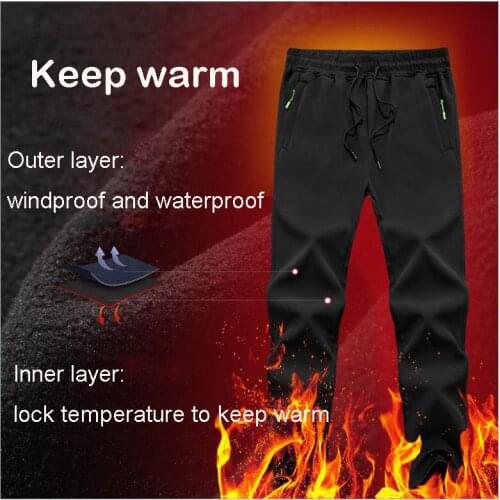 Autumn And Winter Warm And Comfortable Windproof Waterproof Plush Plush Pants Men Outdoor lovers warm mountaineering pants women