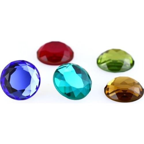 Mixed Color Round Shape Flat Back Glass Rhinestones 12 25mm Glass Beads Strass Accesories For Garment Needlework Cloths DIY