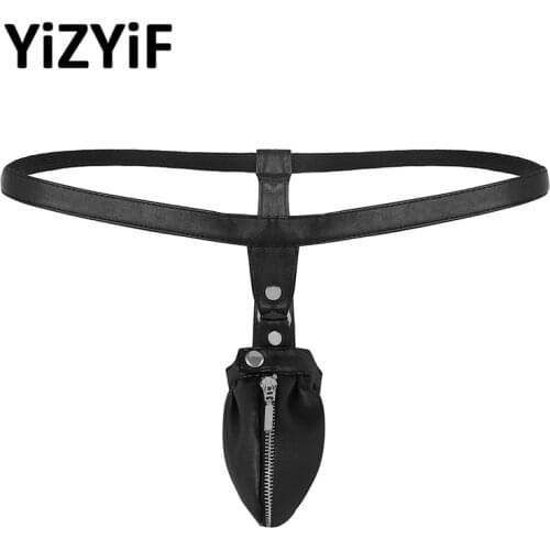 Mens Bikini Swimwear Tanga Jockstraps Hombre Gay Male Sissy Panties Bulge Pouch with Zipper Thong String Homme Sexy Underwear