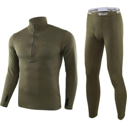 Outdoor Fleece Thermal Underwear Sports Fitness Clothing Winter Autumn Mens Underwear Running Cycling , Hiking and Camping