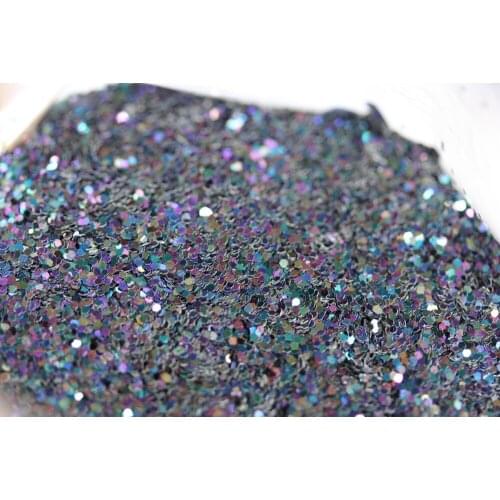 1mm Colorful Black Hexagon Glitter Irregular Paillette DIY Sequins