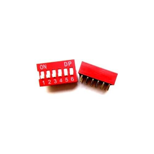 100pcs 6P 6 Position DIP Switch 2.54mm Pitch 2 Row 12 Pin