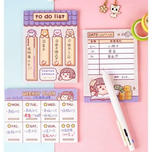 105 Sheets Cartoon Character Theme Cute Memo Pad Notes Scrapbooking Diy Kawaii Notepad Diary To Do List School Office Stationery