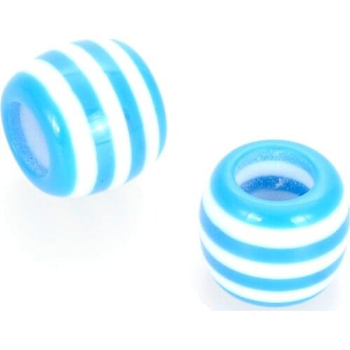 Miasol New Arrival 20 Pcs 10x12 MM Stripe Resin Large Hole Spacers Beads For Diy Jewelry Handmade Jewelry Accessories