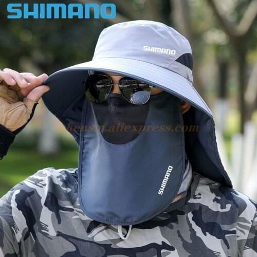 2021 Shimano Men Fishing Hat Outdoor Fishing Cap Uv Protection Adjustable Breathable Sunshade Solid Casual Thermal Fishing Hat