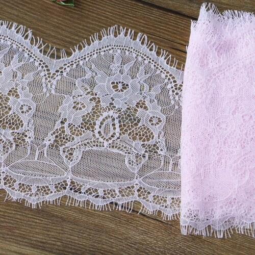 3 yard 15.5 cm wide light pink lace fabric DIY eyelash lace garment textile decorative fabric
