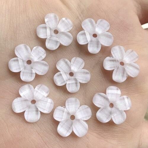 30pcs white flower flat back resin scrapbook craft 16mm DIY Decorative Decorative Tiara Accessories Wedding Decor