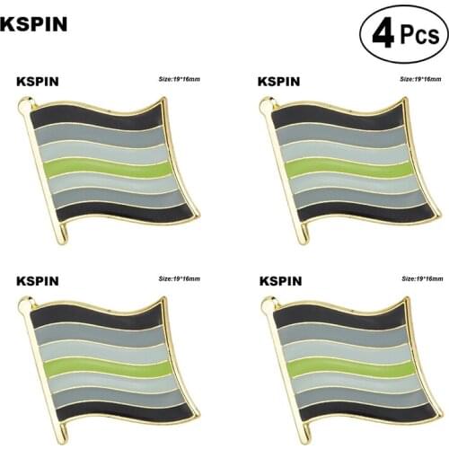 Aromantic Pride Lapel Pin Flag badge Brooch Pins Badges 4PC