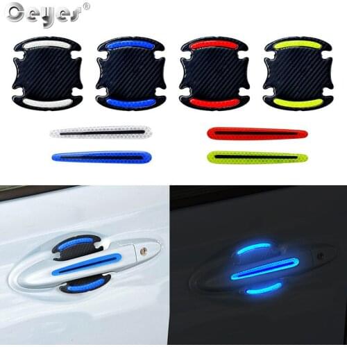 3D Car Reflective Sticker Tape Reflector Fender Warning Safe Mark Bumper Strip Door Handle Bowl Cover Car Exterior Accessories