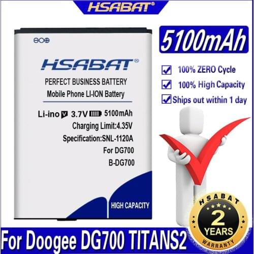 HSABAT 5100mAh B-DG700 Battery for Doogee DG700 TITANS2 BDG700