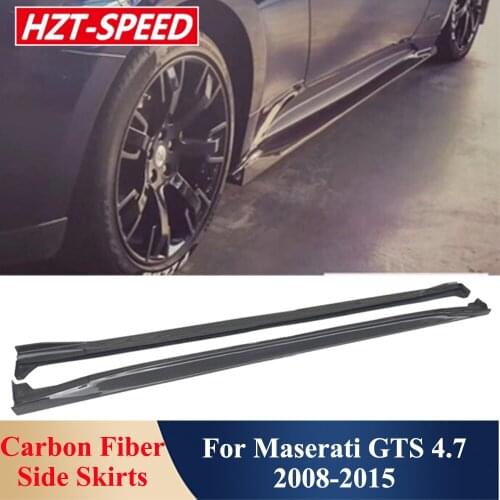 DM Style Reak Carbon Fiber Side Skirts Car Body Modification Kit Part Extensions Lip For Maserati GTS 4.7 2008-2015