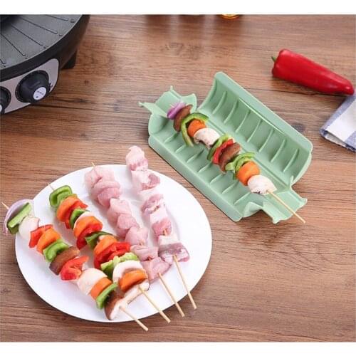 BBQ Kebab Maker Double / Single Row 1 Pcs Meat Skewer Machine Quick Skewer Easy BBQ Tools New Outdoor Kitchen Accessories