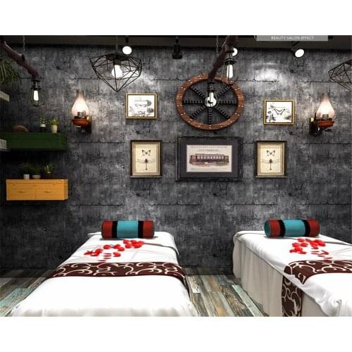 Beibehang Retro cement wallpaper living room bar hotel clothing store plain mottled rough wall industrial wind 3d wallpaper roll