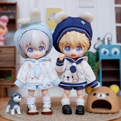 Free Shipping 3Pcs/Set Ob11 Sailor Suit Obitsu11 School Clothes P9 Uniform Set (Fit BJD12, Cu-Poche,GSC, Molly,Middle Blyth)