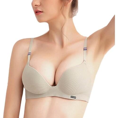 One-Piece Seamless Bra Sexy Push Up Bras Women British Ice Silk Bra Bralette Wire Free Brassiere
