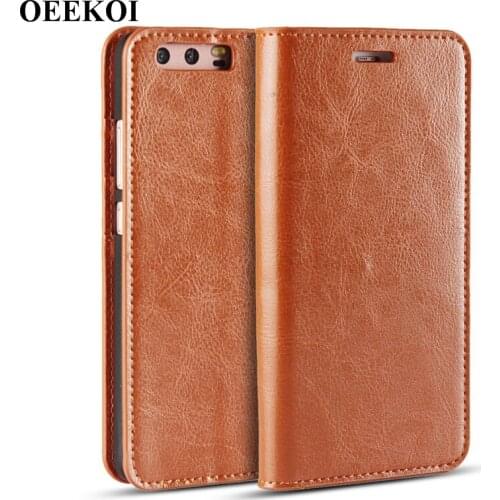 OEEKOI Crazy Horse Genuine Leather Wallet Flip Case for Huawei P10 plus/P10 lite/Mate 9 Pro/Enjoy 6s/Y9 2018/Y6 2018
