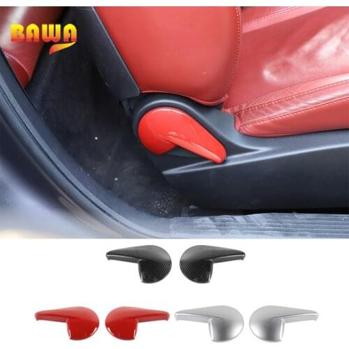 BAWA Interior Mouldings Seat Back Handle Adjustment Decoration Cover Stickers for Dodge Challenger 2010+ Car ABS Accessories