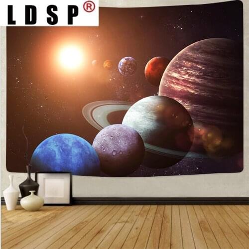 LDSP Universe Tapestry Macrame Sun Wall Hanging Planet Tapestries Psychedelic Solar System Mural Tapestry Living Room Home Decor