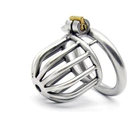 Stainless Steel Cock Cage Male Chastity Device Stealth Lock Penis Cage With Tube Urethral Catheter Penis Ring Sex Toy For Men