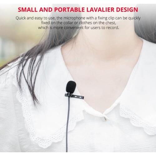 Condenser Clip-on Lapel Lavalier Mic Lapel Clip-on Mini Mic for Android Mobile Phone Mini Portable Microphone Condenser
