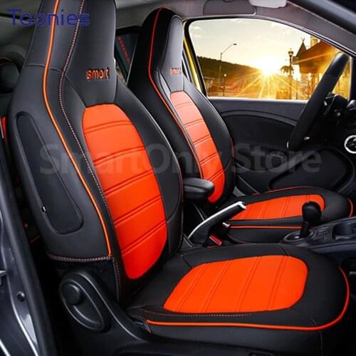 Car Seat Leather Full-Enclosed Breathable Protective Seat Cover For Mercedes Smart 453 Forfour Interior Styling Modification