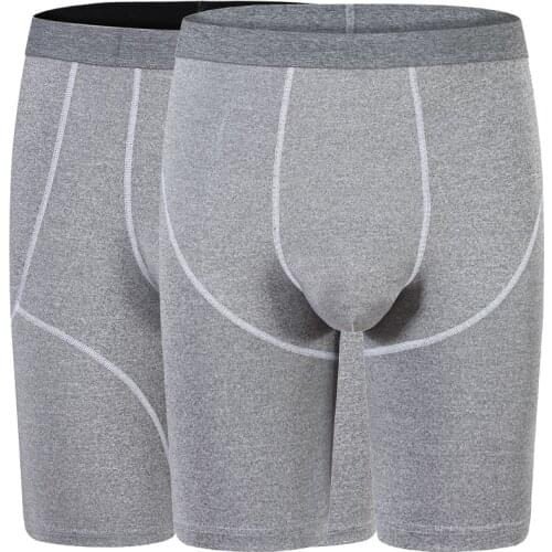 Mens Long Leg Boxer Breathable Solid Sexy Big U Convex Pouch Half-length Boxers Shorts Underpants Sculpting Boxer Sports Panties