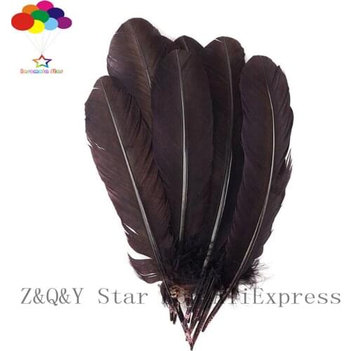 Natural 25-30CM turkey nest forest feather dyed brown DIY craft jewelry decoration accessories