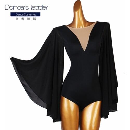 Latin Dance Practice Clothes Loose and flowing long sleeves Jumpsuit Autumn Winter Rumba Dance Tops Samba Dance Costumes