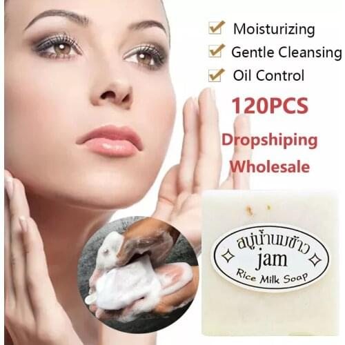 12 X 60g Thailand JAM Rice Milk Soap Natural Gluta Collagen Vitamin Handmade Soap Skin Care Whitening Acne Pore Removal