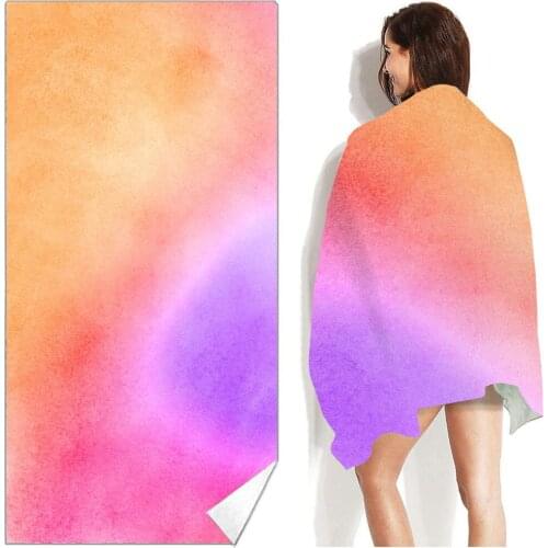 Microfiber Beach Towel with Dreamy Pattern Super Absorbent Swimming Pool Towel Soft for Bathroom Outdoor Travel 70x140cm FS99