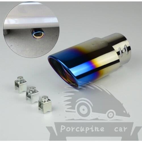 Straight Exhaust Tailpipe Tail Pipe Rear Muffler End Trim < 63mm For Honda Civic Hyundai Sonata Subaru Forester Toyota Corolla