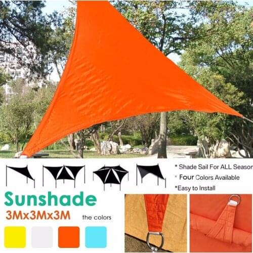 UV Waterproof Triangles Sun Shade Sail 3mx3mx3m Sun Shelter Awning Outdoor Courtyard Swimming Pool Gazebo Canopy Shading Park
