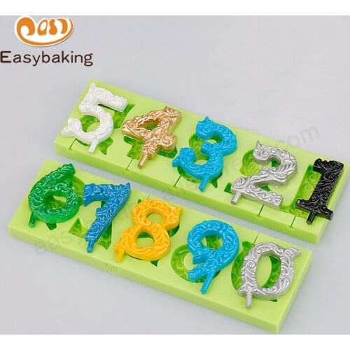 Gorgeous Silicone Number Mould Set Fondant Cake Decoration Tools Silicone Candle Mold