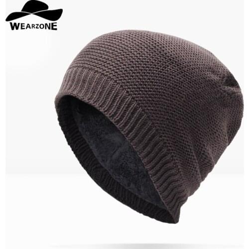 WEARZONE 2017 Brand Beanies Knit Winter Hats For Men Women Beanie Mens Winter Hat Caps Bonnet Outdoor Ski Sports Warm Baggy Cap