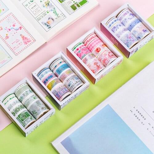 Yisuremia Kawaii 10pcs/Pack Washi Masking Tape Set Crafts Diary Decorative Adhesive Tape Japanese School Stationery