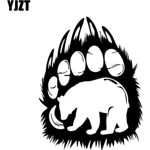 YJZT 11.9*15.2CM Lovely Bear Silhouette in Paw Print Living Car Sticker Vinyl Decoration Bumper Window C12-0483