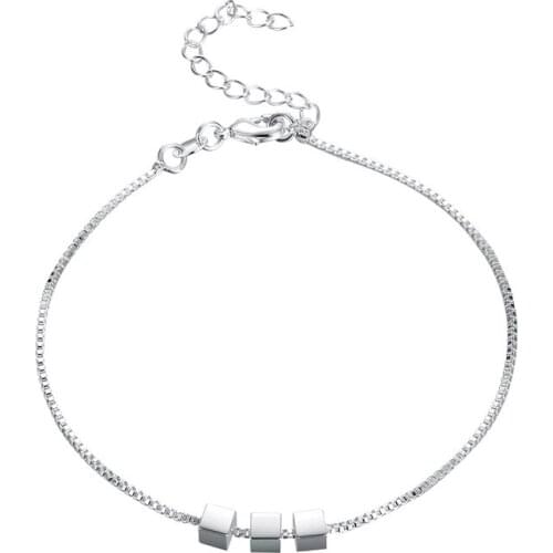 Charms Pendant Beautiful Elegant Wedding Women Cute Silver Color Chain Bracelet High Quality Fashion Anklet Jewelry Gift