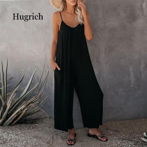 Suspender Summer Womens 2021 New Solid Color Bagged Casual Street Causal Daily Simple Jumpsuit