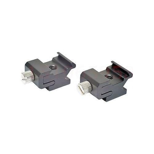 2 X Adjustable Speedlite Cold Shoe 1/4 Screw to Flash Hot Shoe Mount Adapter