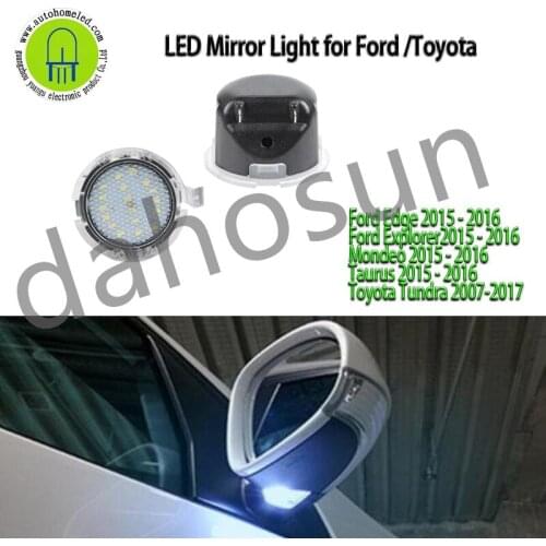 2Pcs Dahosun White LED Under Mirror Light Compatible with Ford Edge Mondeo Taurus/Toyota Tundra Turn Signal Mirror Lamp
