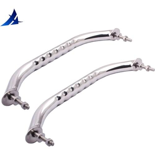 2 Pieces Stainless steel 12'' Boat Polished Boat Marine Grab Handle Handrail Knurling Tube boat accessories marine